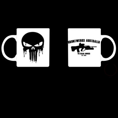 GruntWerks Australia New Logo Mug with Skull - Black Thumbnail